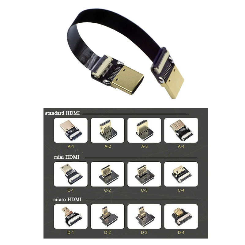 

Flexible Flat Cable Gimbal PTZ FPV Camera Flex HDMI Cable Ribbon Flex Wire Micro FPV HDMI Ribbon Cable For Gimbal FPV Monitor