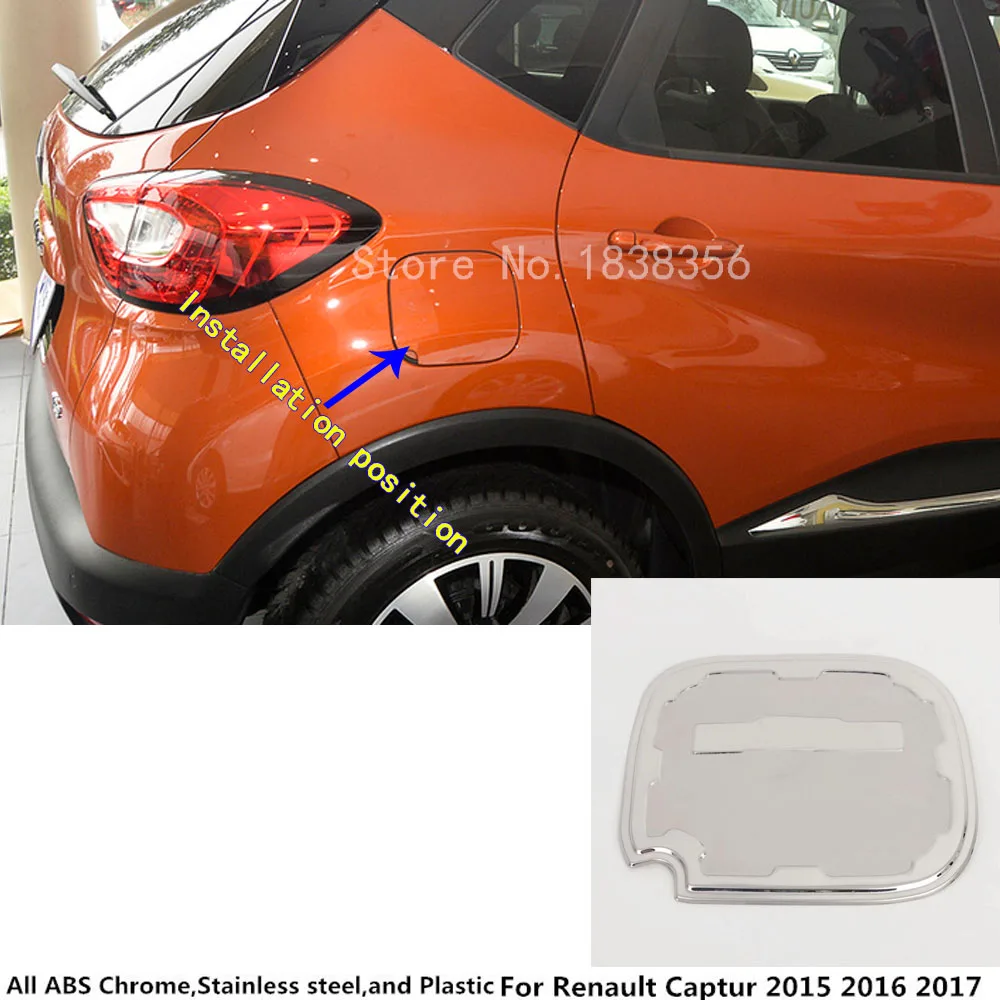 

Top quality car Styling Gas/Fuel/Oil tank Cover Cap stick stainless steel lamp frame trim 1pcs for Renault Captur 2015 2016 2017