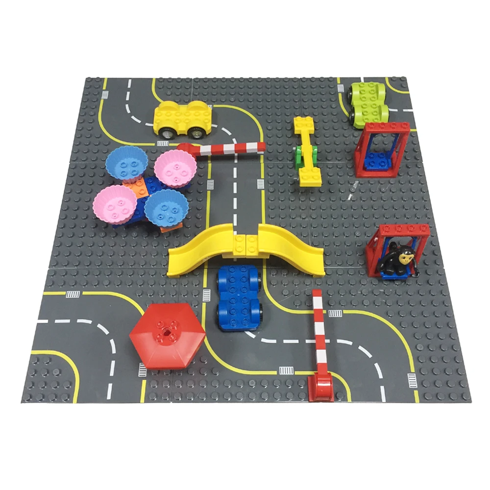 

12x12 Big Dots City Highway Road Baseplate for Large Building Block compatible Duplo DIY Base Plate MOC Loose Brick 19.2*19.2cm