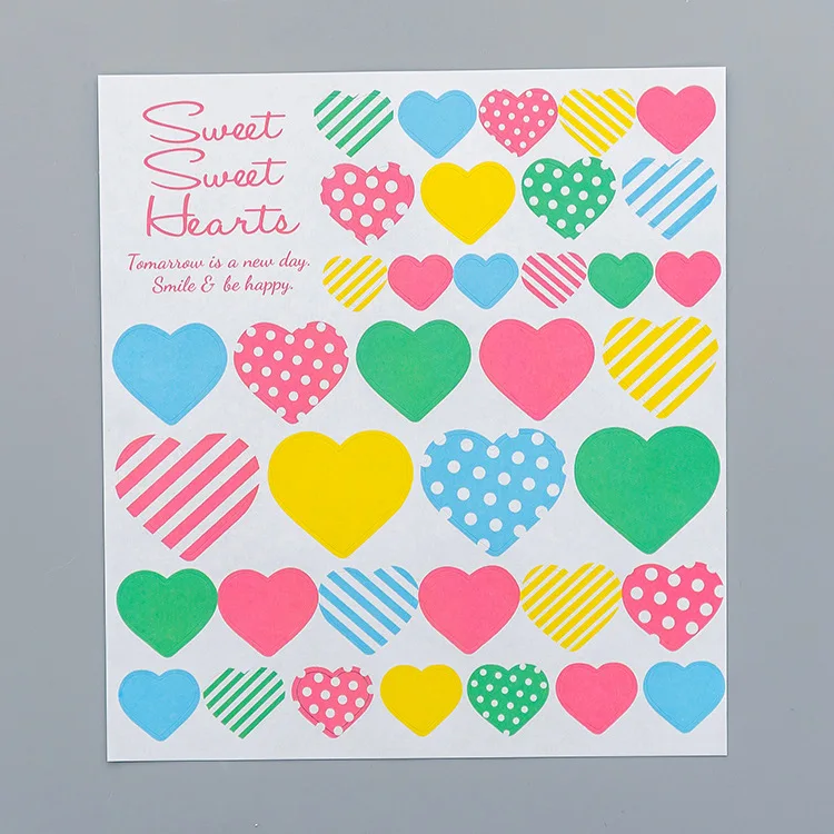 1 лист Kawaii геометрический дневник наклейки украшения DIY дневник в стиле Скрапбукинг этикетка детская игрушка наклейки Подарочные канцелярские принадлежности - Цвет: Love