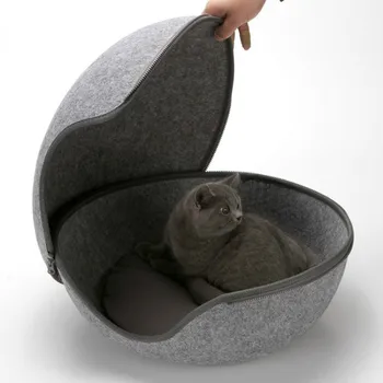 

multiple colour Egg type Removable Creative Bed Pets Cat Sleeping House kitten Bed Felt Warm Material Egg Cave Bed Cat Supplies