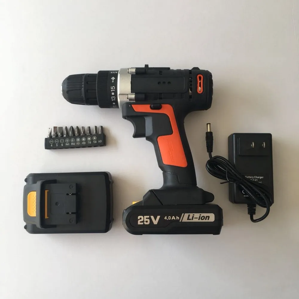 

25V 3.0Ah Cordless Electric Impact Wrench Kit Drill 3/8'' Screwdriver 1/2Pcs Battery Li Battery Hand Drill Power Tool