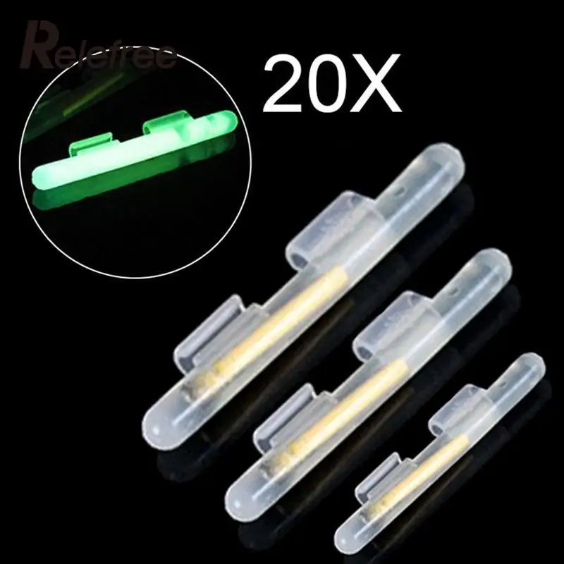 

20Pcs Portable Fishing Light Night Float Rod Dark Glow Fluorescent Stick Luminous Squid Fish Lure Set Dark Glow Fishing supplies