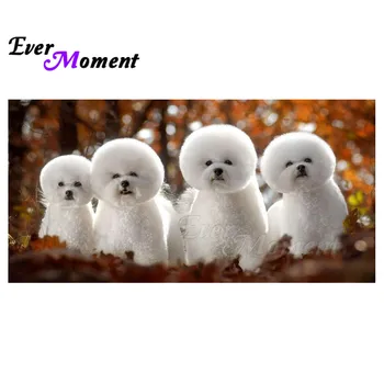 

Ever Moment White Dogs Diamond Painting Full Square Drill 5D DIY Cross Stitch Picture Of Rhinestone Diamond Embroidery S2F1492
