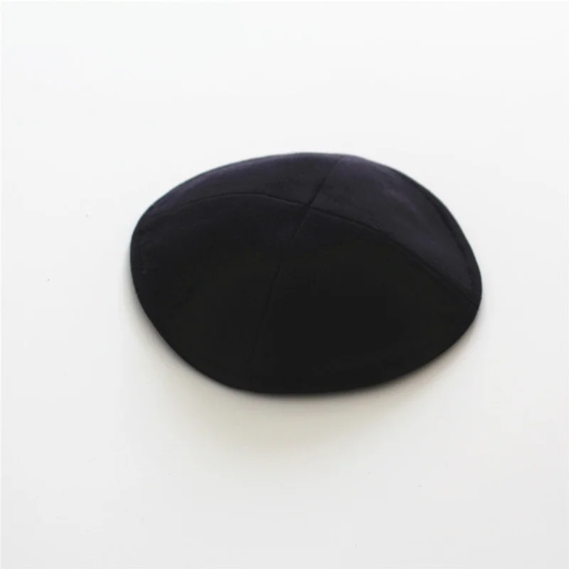 Черный Kippah еврейская однотонная высококачественная Шапочка 16 см Kipot Kippot еврейская шапка