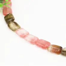 Натуральный розовый арбуз турмалин кристалл 13X18 мм прямоугольной формы бусины для изготовления ювелирных изделий женские ювелирные изделия свободные бусины 15 дюймов Y90