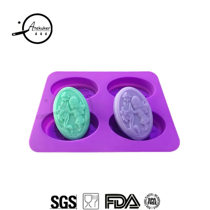 

Atekuker Flower Fairy Shape Silicone Soap Mold Handmade Silicone Form For Soap Making Tools Molds For Plaster Ice Cube Tray