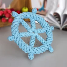 1Pcs Hot Creative pet toy Blue Cotton Rope ball Dog teeth bite resistant knots toys cat Toys Pet Supplies Free Shipping 7z-ff123