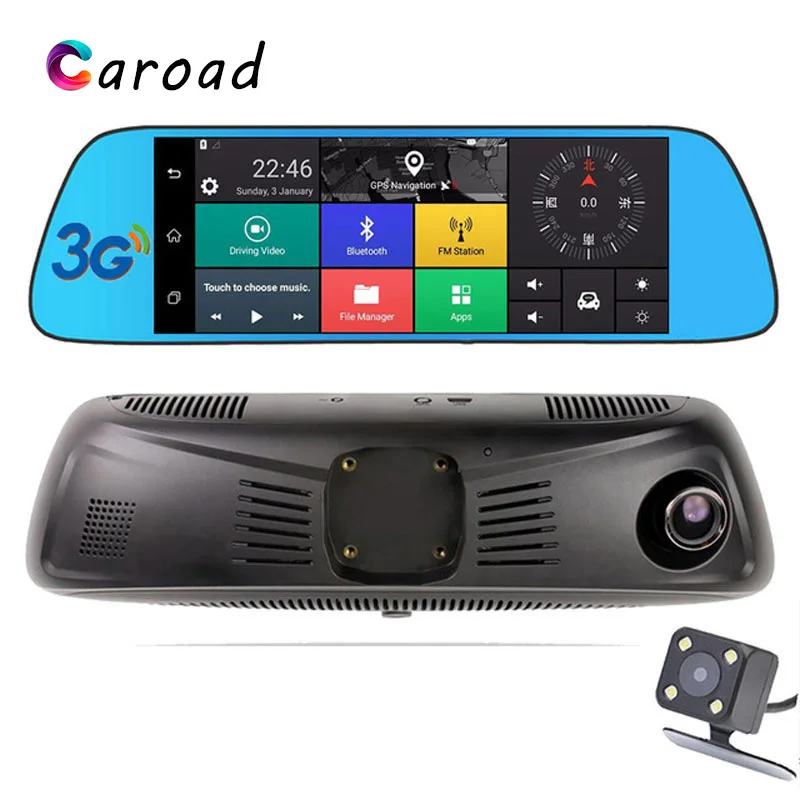 Caroad 7 дюймов 3g Android 5 1 Автомобильный видеорегистратор приборная камера зеркало