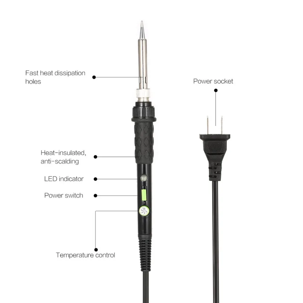 

Temperature Adjust Electric Soldering Iron Kit Power Switch Welding Repair Tools Solder Station Heat Soldering Pencil Tool Kit