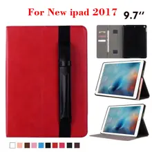 For iPad 9.7 2017 New Filp PU Leather Case Tablet Protective Stand Shell Skin For Apple iPad 2017 9.7” Smart Cover + Card Slots