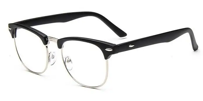 Брендовые дизайнерские оправы для очков, оправы для очков для женщин и мужчин, мужские ностальгические зеркальные женские очки, крутая простая оправа для очков - Цвет оправы: Matte Black F Sliver