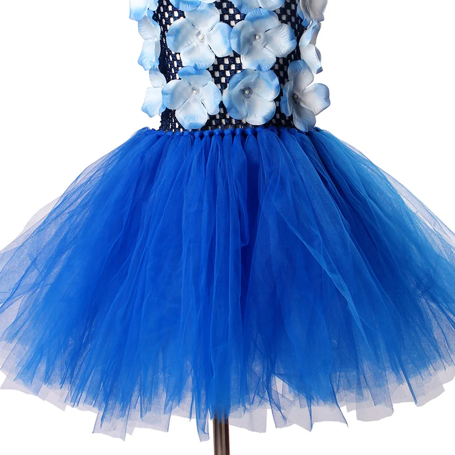 Elegant Floral Girls Tutu Dress with Pearl Centers for Wedding Birthday Party or Photo Shoot Children Flower Tulle (5)