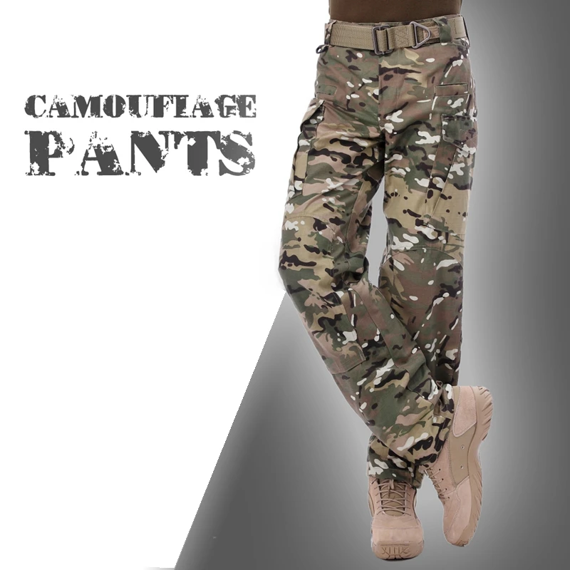 

Mens Pants Military Tactical Cargo SWAT Special Forces Security Camouflage Camo CP Pants