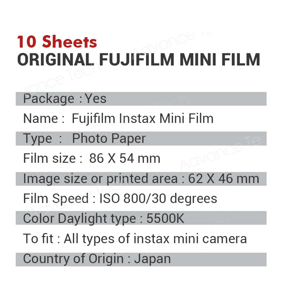 Новинка года поступление Подлинная Fujifilm Instax Mini черный границы Плёнки 10 Простыни детские для Mini. 8 плюс 70 90 25 50 s Камера поделиться SP-1 SP-2