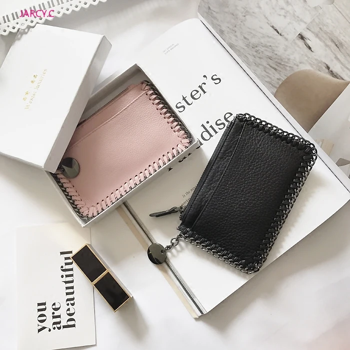 

Hot!! 2019 New Fashion Genuine Leather Women Wallets Female Short Women's Wallet Zipper Design ID Bank Card holders