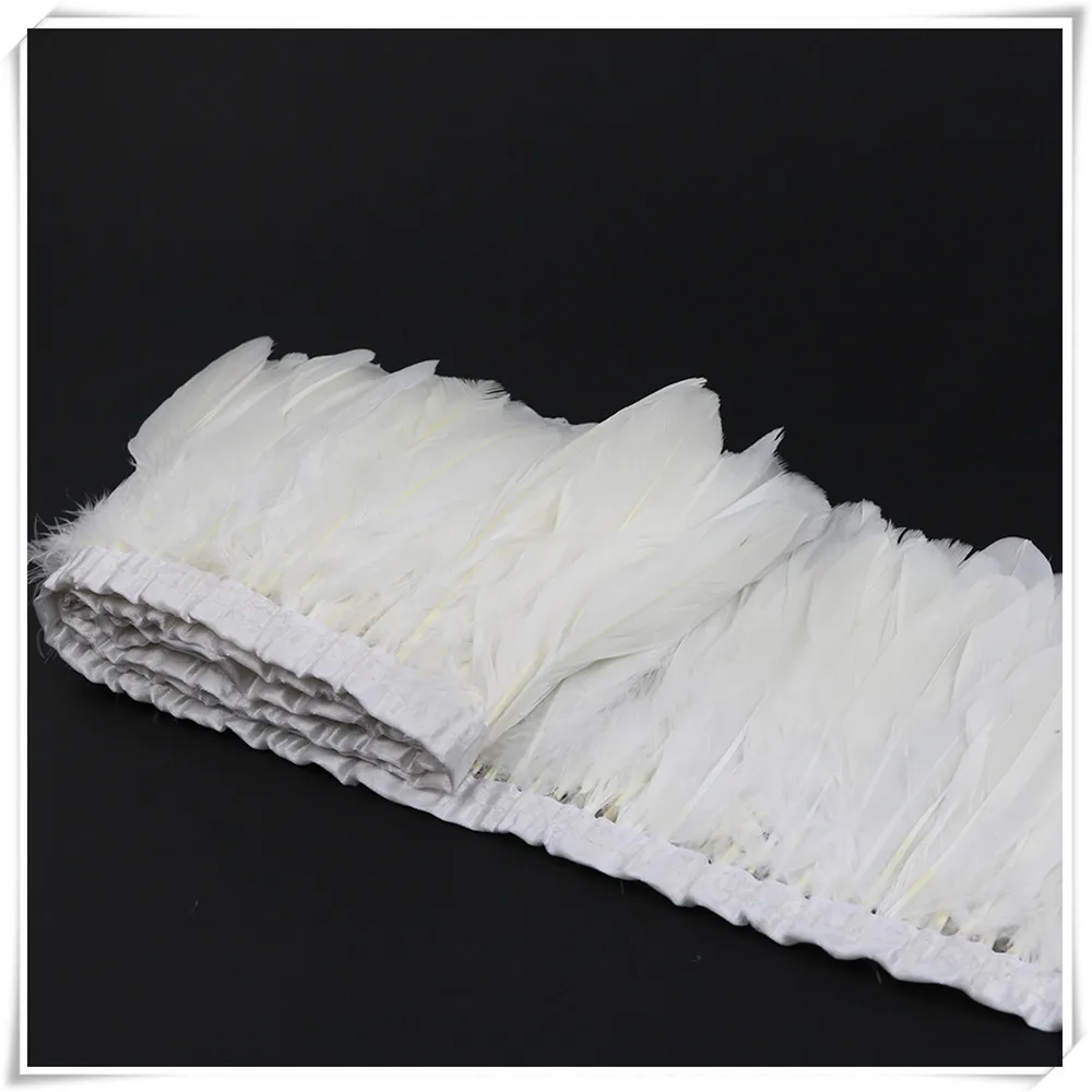 1 white goose feather fringe 5