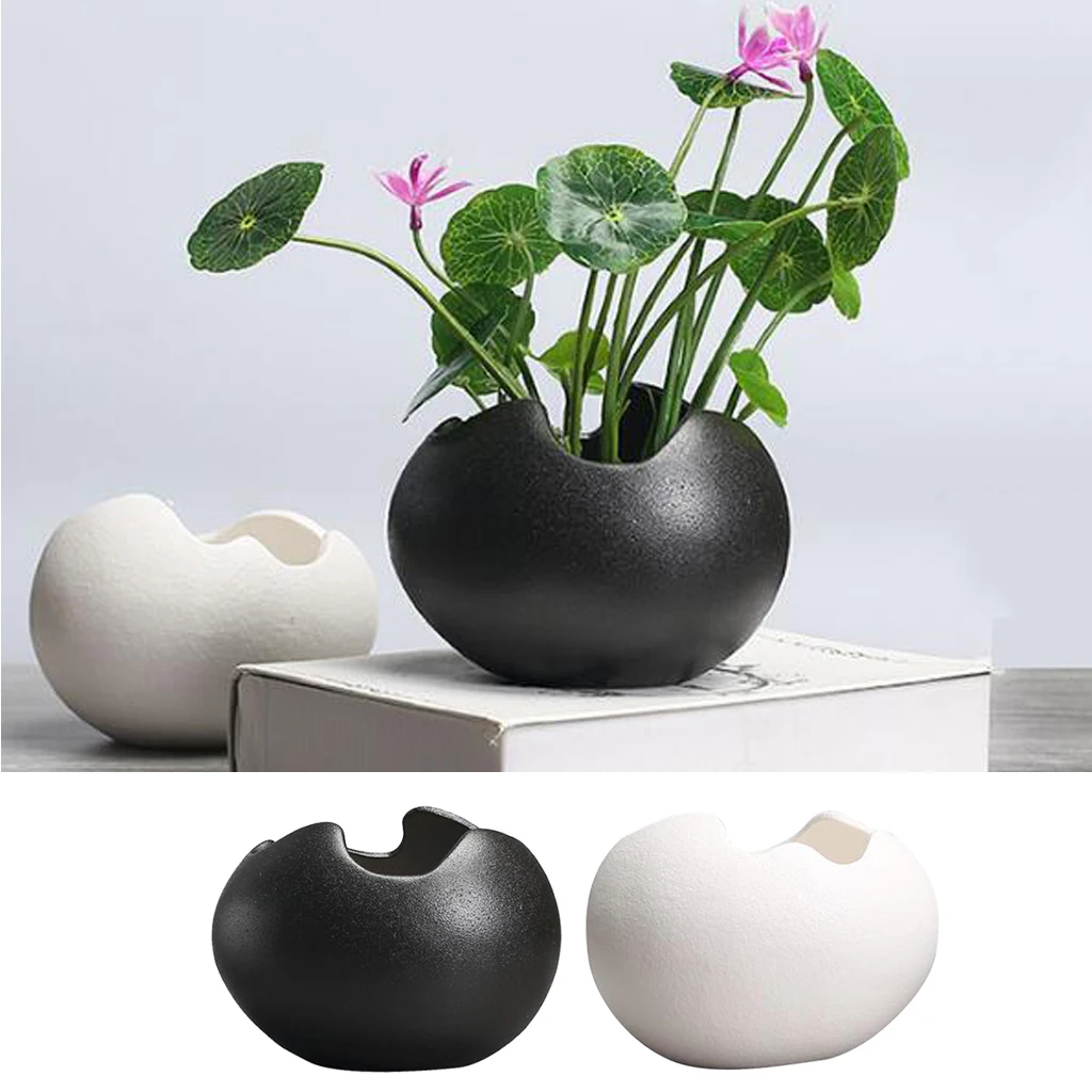 2pcs European Style Vintage Hydroponics Flower Succulent Nursery Black&White Garden Pots & Planters Home Docoration