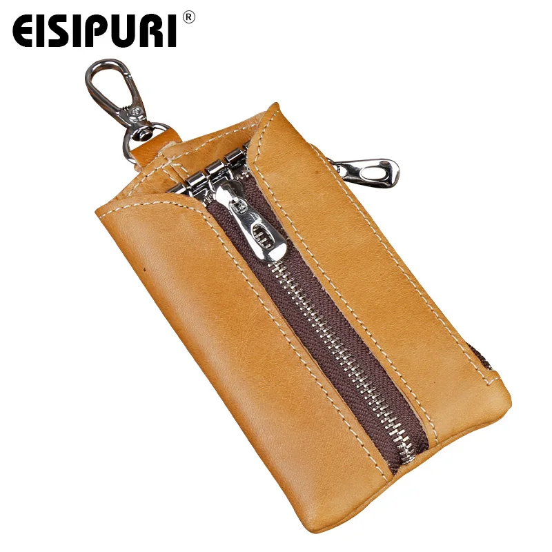 Men's Car Keys Wallets Genuine Cowhide Leather Male Key Holder Organizer Housekeeper Keychain Purse Key Ring Bag Keys Case Pouch key organizer key case key purse key holder