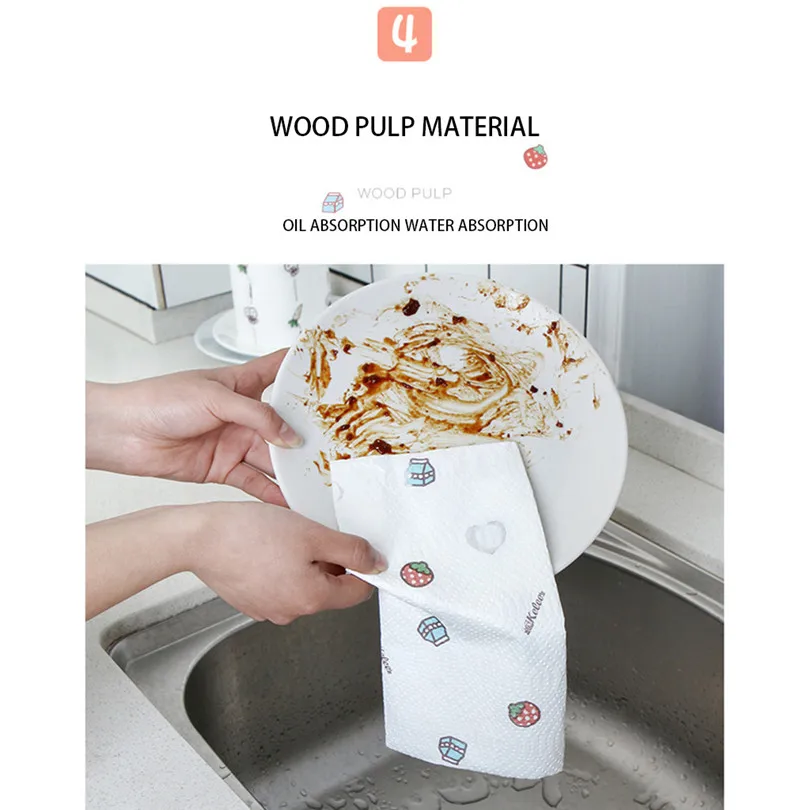 Kitchen Clean Paper Towel Cloth Durable Washable for Dish Glass Desk Paper Towels Household Cleaning Tools #4A03 (15)