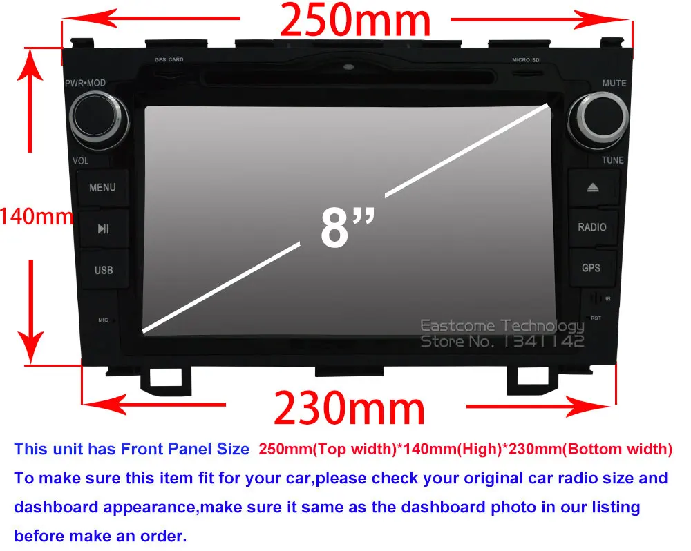 Best Octa Core 2 Din Android 6.0 Car DVD Automotivo For Honda CRV 2006 2007 2008 2009 2010 2011 With Radio Rear View Camera Bluetooth 0