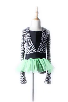 

New Fall/winter Children's Long Sleeve Leopard Two-piece Modern Latin Dance Dress Practice Dresses Giselle Ballet Costumes