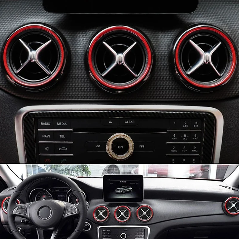 Dashboard Air Vent Decoration Trim Cover Stickers Car Styling For Mercedes Benz A B Cla Gla Class W176 W246 W117 X156