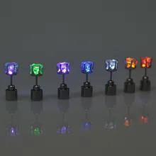 Светодиодный светильник, 1 пара, горячие рождественские серьги-гвоздики, мигающие Серьги Из Нержавеющей Стали, серьги-гвоздики для танцевальной вечеринки, подарок