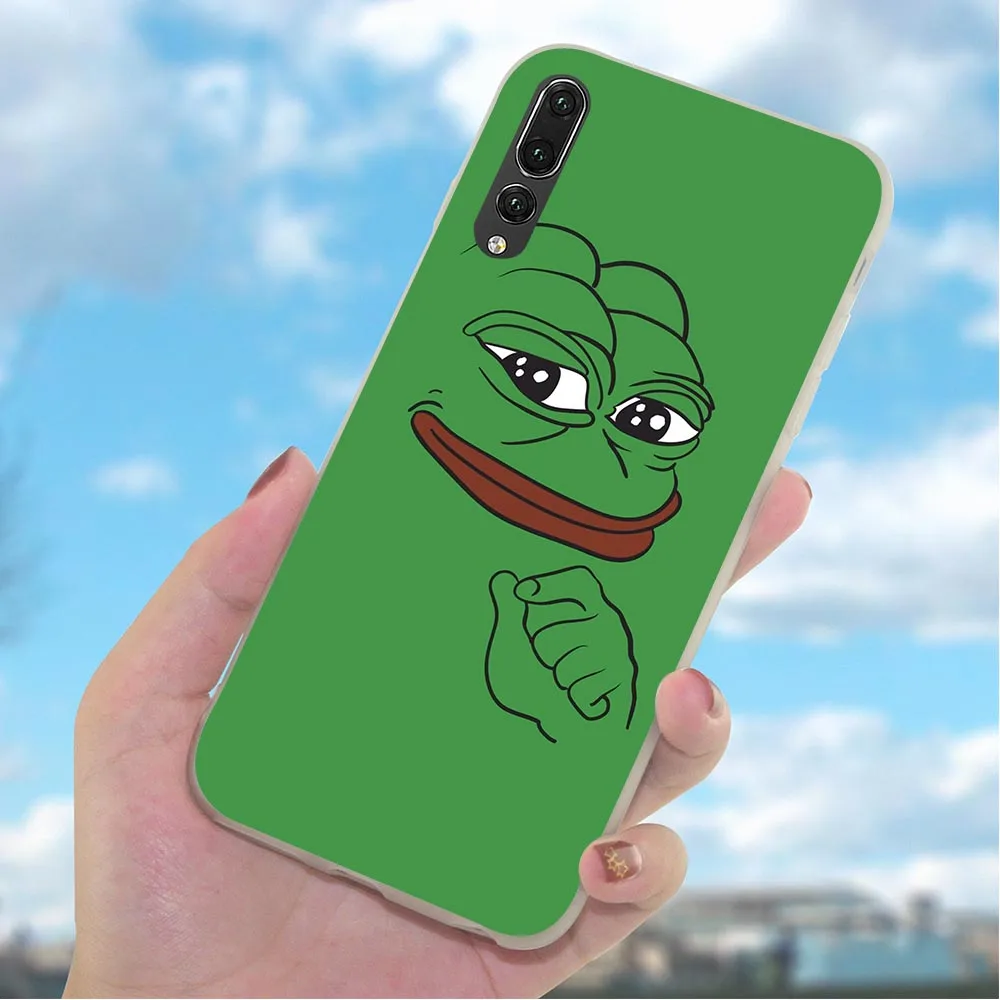 Мягкий ТПУ чехол для задней панели телефона Huawei P20 Lite P10 P8 P9 Mini P Smart Mate 10 20 Pro Frog meme