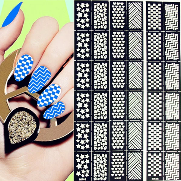 12tips Sheet Heart Star Gep Patterns Nail Vinyls Easy Use Art 12tips Sheet Heart Star Gep Patterns Nail Vinyls Easy Use Art Manicure Stencil