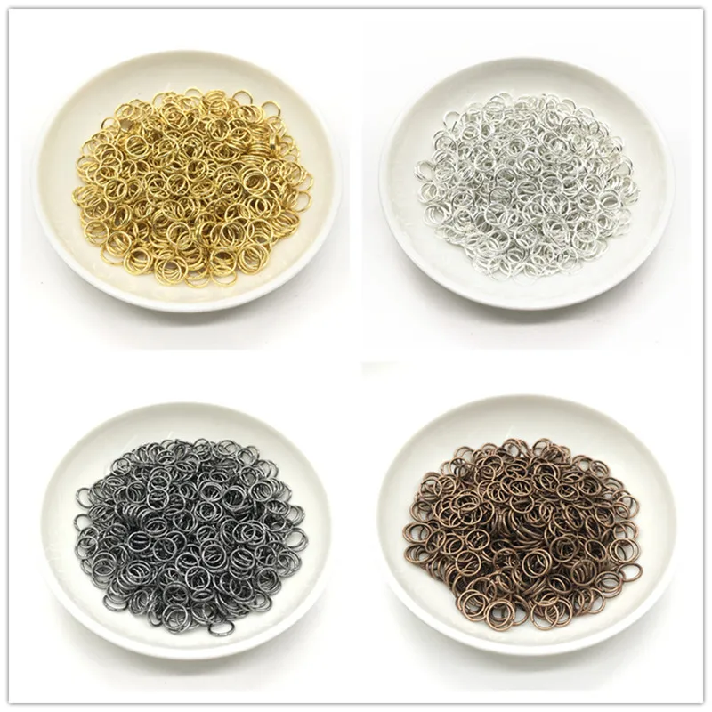 100pcs 6/8/10mm Metal DIY Jewelry Findings Open Single Loops Jump Rings & Split Ring for jewelry