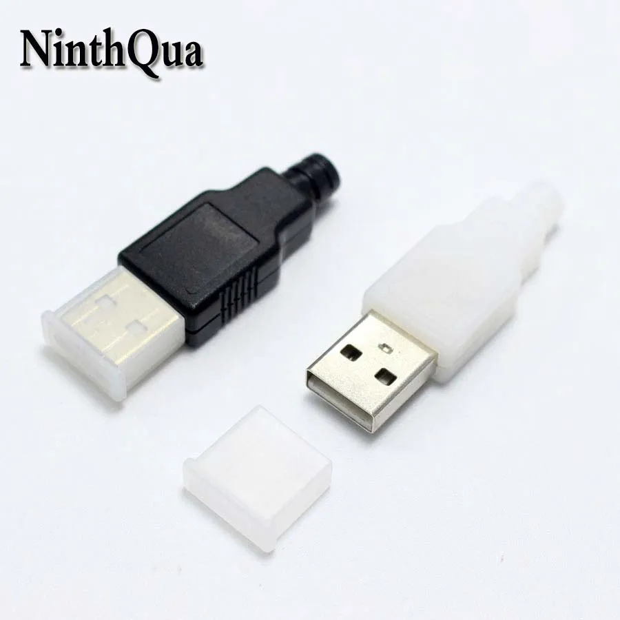 10 комплектов DIY USB 2 0 Тип A сварочный штекер коннектор с пылевым колпачком 4 в 1
