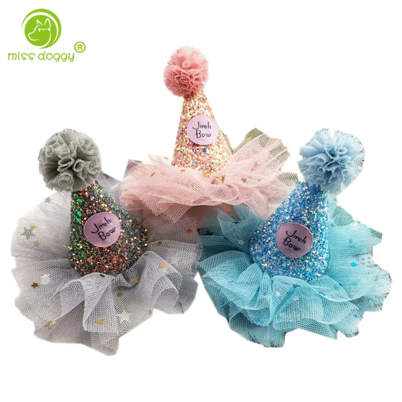 

New Arrival Fashion Shiny Solid Color Pet Dog Cap Delicate Mesh Cap for Small Large Dogs Puppy Birthday Party Accessories 10A