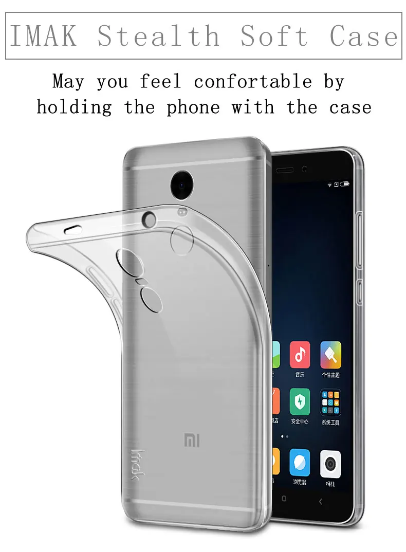 Для Xiaomi Redmi Note 4X случае IMAK Супер-тонкий stealth soft ясно ТПУ чехол для телефона |