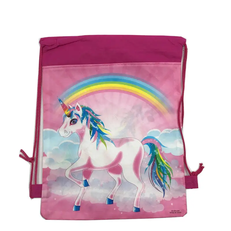 Unicorn School Backpack Drawstring Bag Cartoon School Bag for Girls,Boys Travel Storage bag