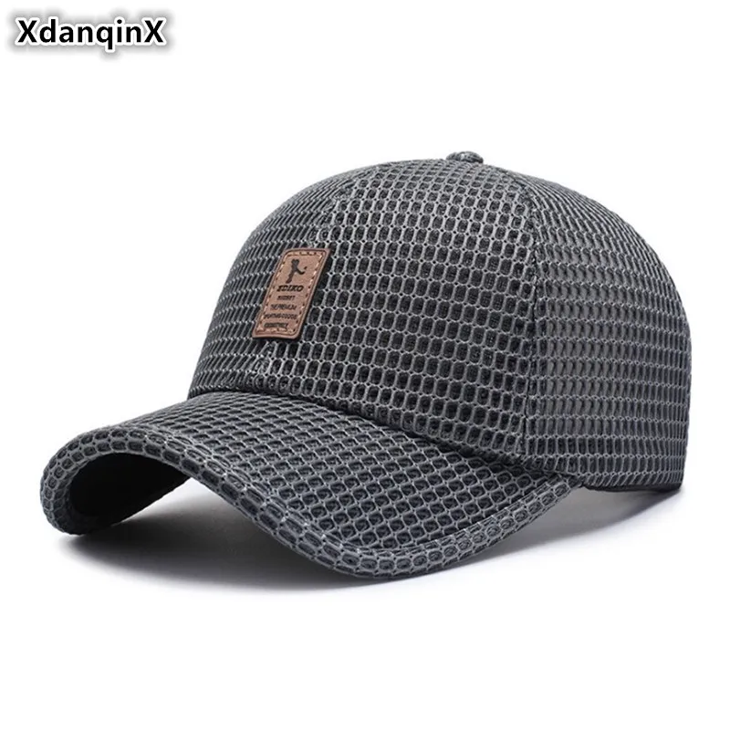 XdanqinX قابل للتعديل حجم الرجال التهوية البيسبول قبعات Snapback كاب المرأة ذيل حصان كاب رياضي شبكة الأزياء تنفس قبعة صيد