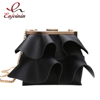 

Fashion New Design Pu Leather Lotus Wave Female Chain Purse Shoulder Bag Handbag Ladies Crossbody Messenger Bag Women's Flap
