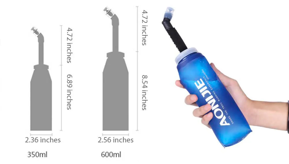 AONIJIE мягкие фляжки для воды, складные, без бисфенола, спортивные бутылки для воды для бега на улице, кемпинга, велоспорта с Длинной Соломинкой