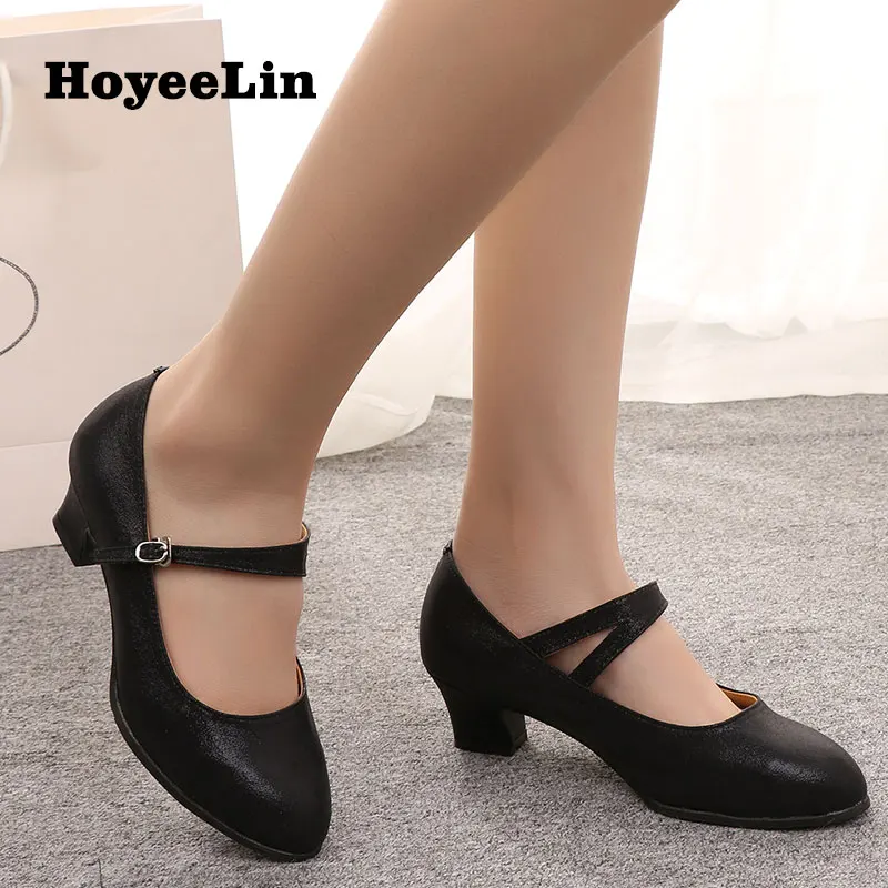 HoYeeLin/современные туфли для танцев; женские туфли с закрытым носком; Бальные вечерние туфли; Стандартные танцевальные туфли на каблуке