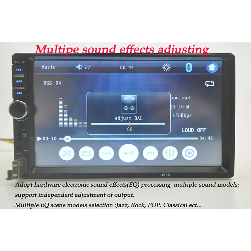 Зеркало Ссылка автомобиля Радио сенсорный экран 2DIN 7 ''HD Hands-free в тире Bluetooth TF/USB MP3 стерео для Авторадио Универсальный 2 din автомагнитола магнитола
