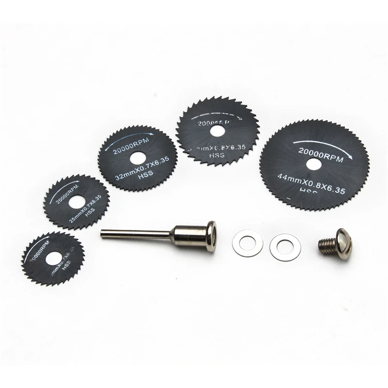 

6pcs/set Black HSS Circular Saw Blades Rotary Tools 5Sizes Cutting Discs Drill Tools Metal Saw Blades for Dremel Cutoff