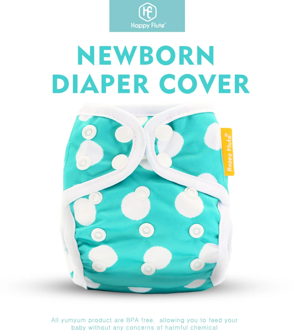 10 шт. Happyflute NewbornDiaperCover, крошечный пеленки, защелки или крюк и петля ткань пеленки крышка красочные переплет