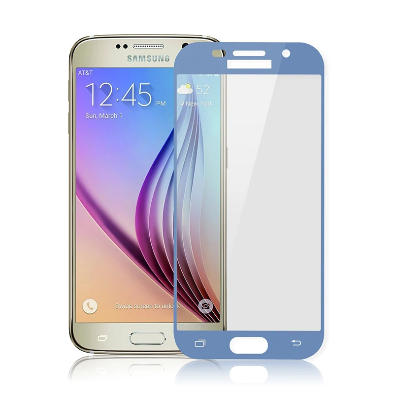 Полная защита экрана samsung Galaxy A5 A7 A3 защитная пленка, и закаленное стекло samsung Galaxy A520F A320F A720F - Цвет: Blue