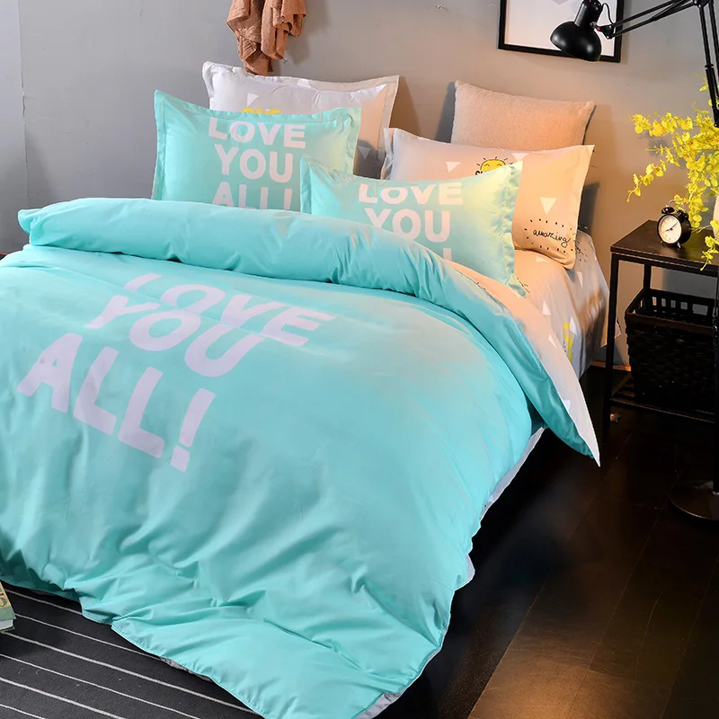Beyond Europe Style Home Textile Simple Printing Bed Set Queen King Size Linen Bedclothes Bedding Sets | Дом и сад
