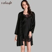 Модный женский весенний Летний Шелковый ночной халат с длинным рукавом, сексуальные платья и халаты, комплекты из 2 предметов, женские шелковые халаты размера плюс M-XXL, E782