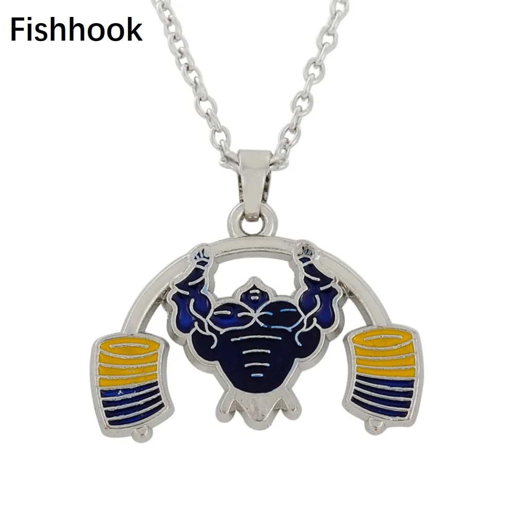 Fishhook ювелирное Ожерелье Фитнес для тренажерного зала Мужская металлическая