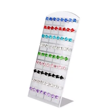 36 пар 72 Отверстия/набор черный Пластик ювелирных изделий, косметики, органайзер для серьги-пуссеты Дисплей Стенд Витрина ювелирных изделий Дисплей стеллаж для выставки товаров для Для женщин