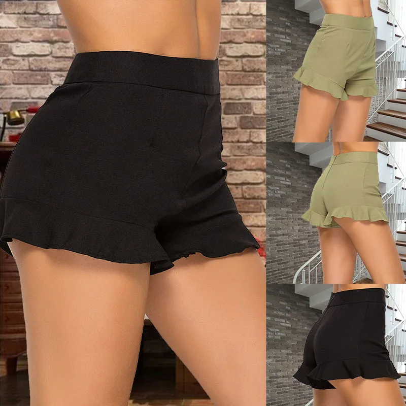 high waisted ruffle shorts