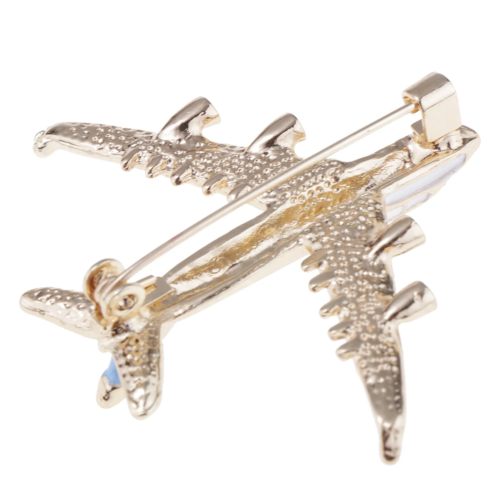 2pcs Novelty Airplane Jet Button Pin Collar Clip Brooch Badge Jewelry Gift