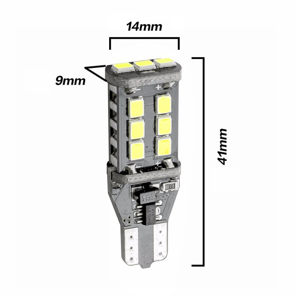 2 шт. W16W T15 светодиодный светильник заднего хода 2835 15SMD сигнал поворота светильник светодиодный резервный стояночный светильник лампы DC12V желтый красный белый